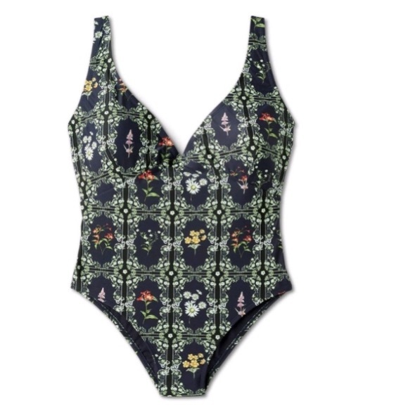Agua Bendita X Target Dainty Floral Tile Print Cheeky One Piece Swimsuit - Picture 3 of 16